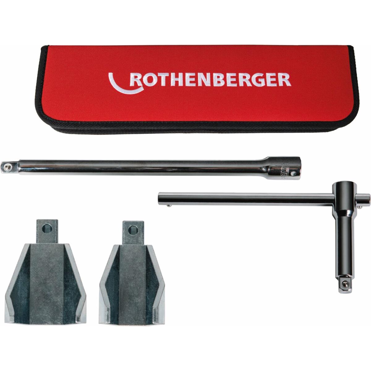 ROTHENBERGER Standhahnmuttern-set, SW36-47, Griffstück Antriebsteil + Verlängerung Antriebsteil