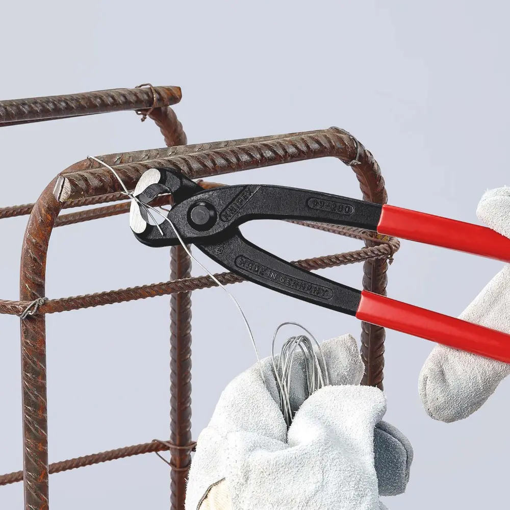 KNIPEX Monierzange (Rabitz- oder Flechterzange) mit Kunststoff überzogen schwarz atramentiert 280 mm