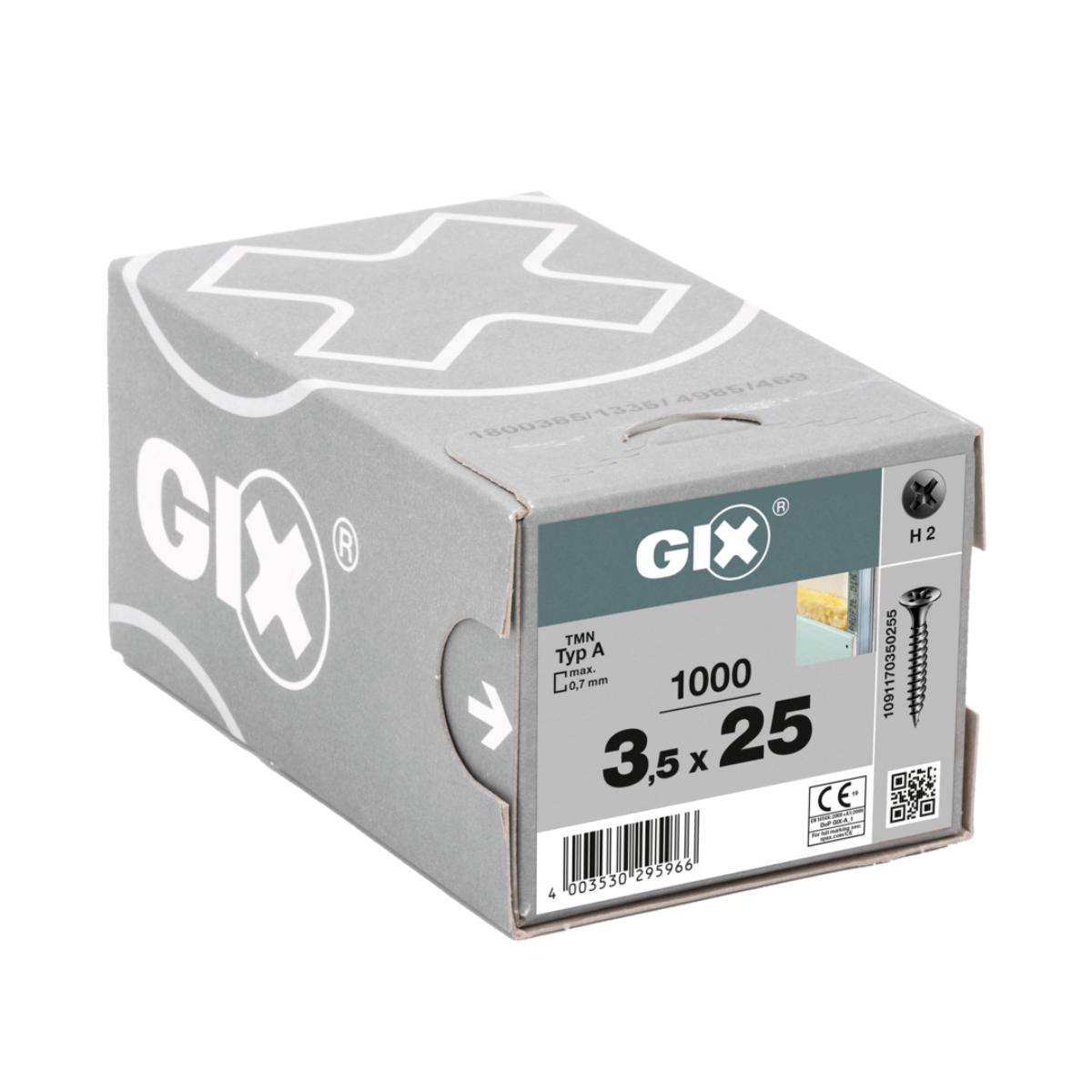 SPAX Trockenbauschraube GIX-A für Metall 3,5 x 25 mm, 1000 Stück