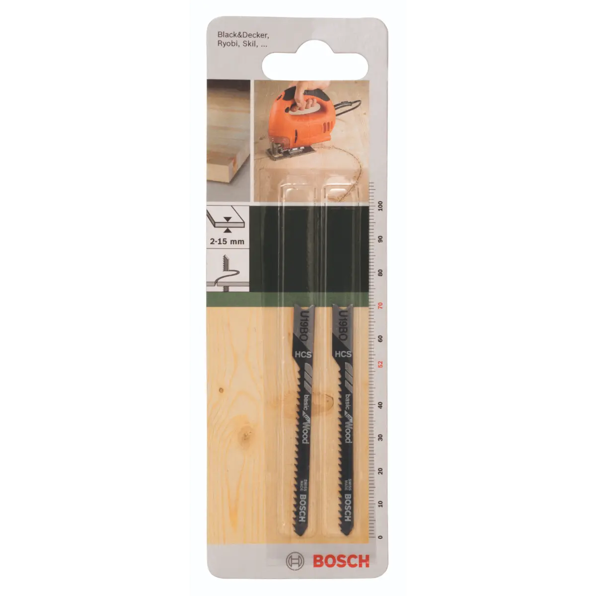 Bosch Stichsägeblatt HCS, U 19 BO Basic for Wood