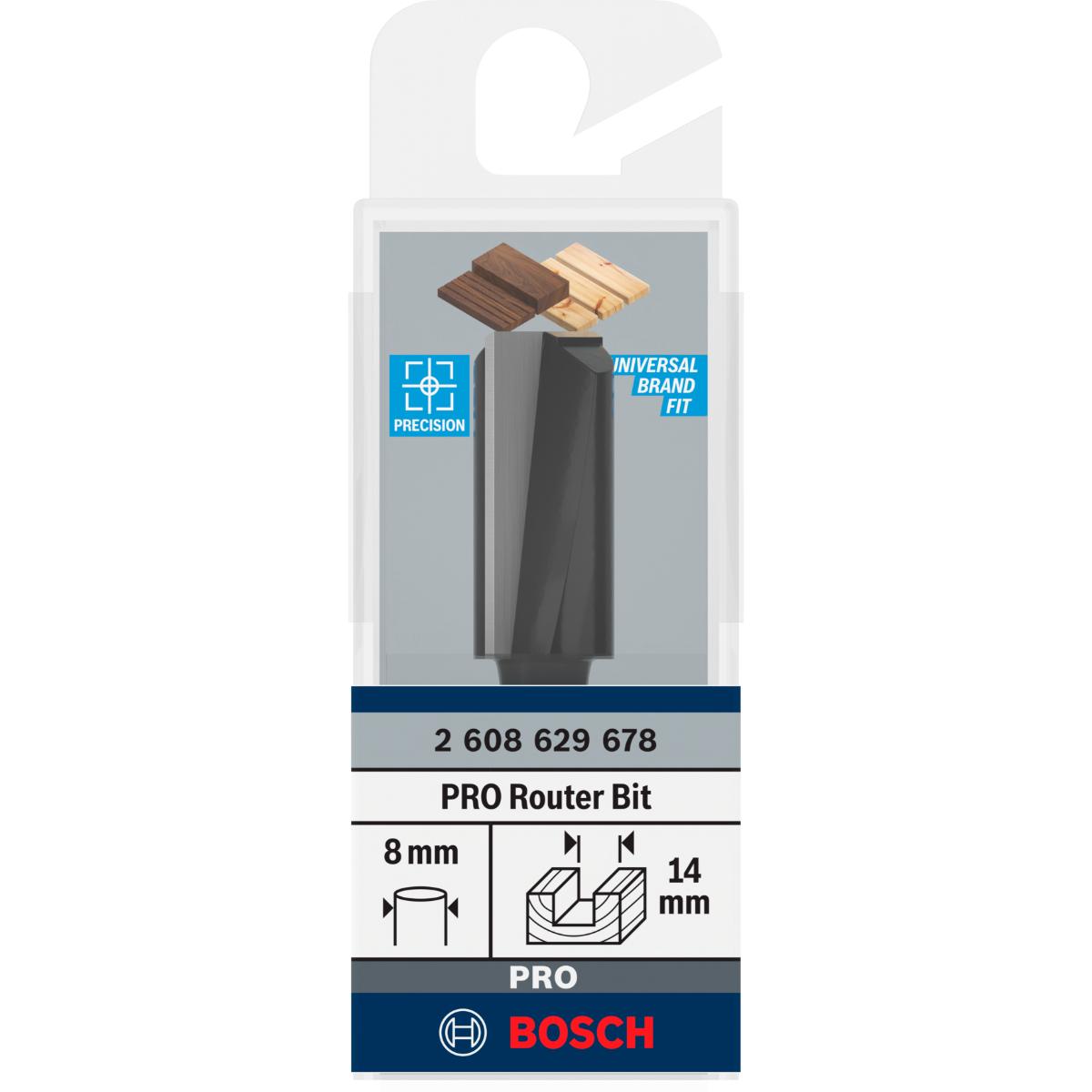 Bosch PRO Nutfräser, zweischneidig, Ø 14 x L 30, Schaft 8 mm