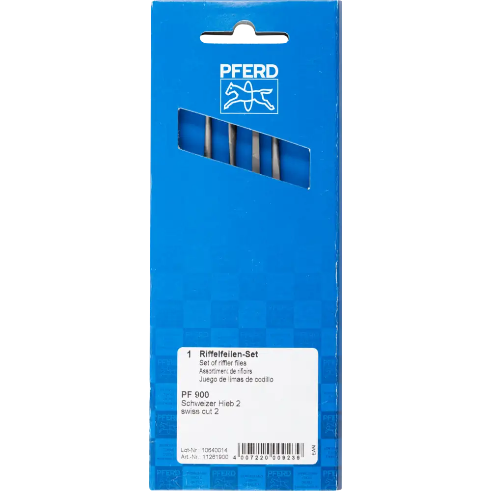 PFERD TOOLS Präzisions-Riffelfeilen-Set Typ SB900 150mm Schweizer Hieb 2, mittel-fein
