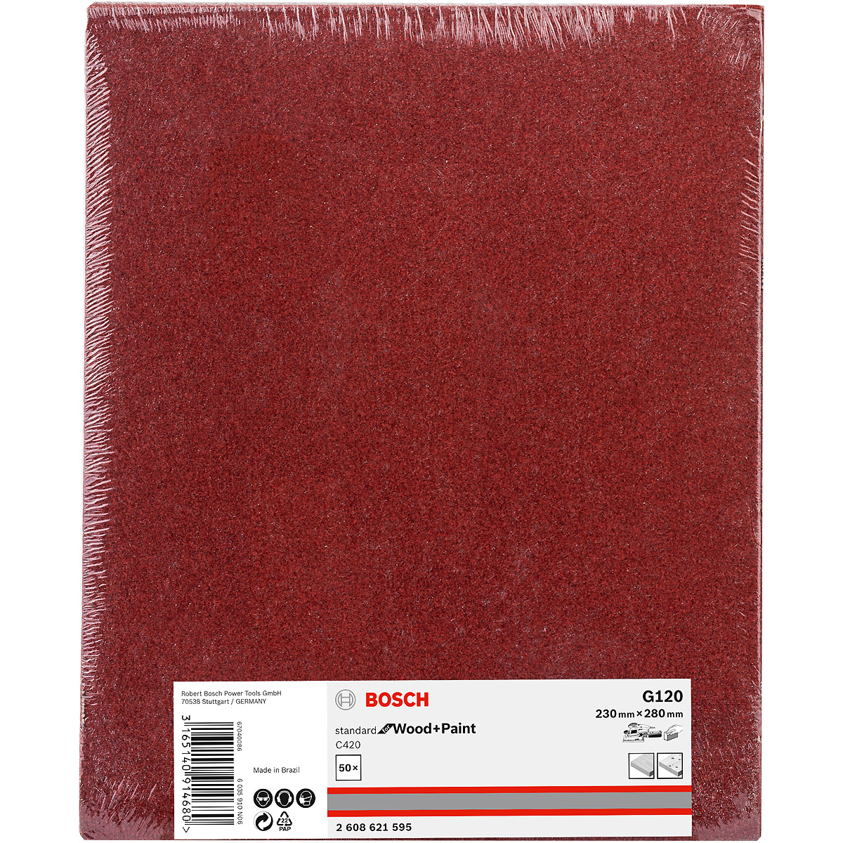 Bosch Papierschleifblatt C420 Standard for Wood and Paint, 230 x 280 mm