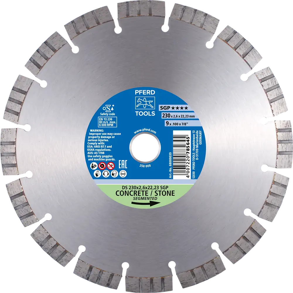 PFERD TOOLS Diamant-Trennscheibe DS 400x3,5x25,4 mm SGP für schnelles Trennen von Stein und Beton