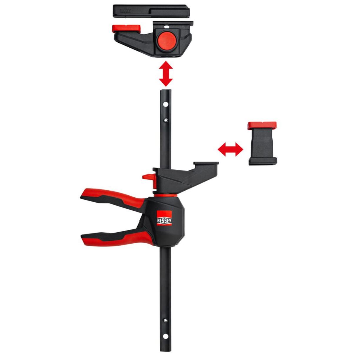 Bessey Einhand-Tischzwinge 360 /2er SET+Adapter