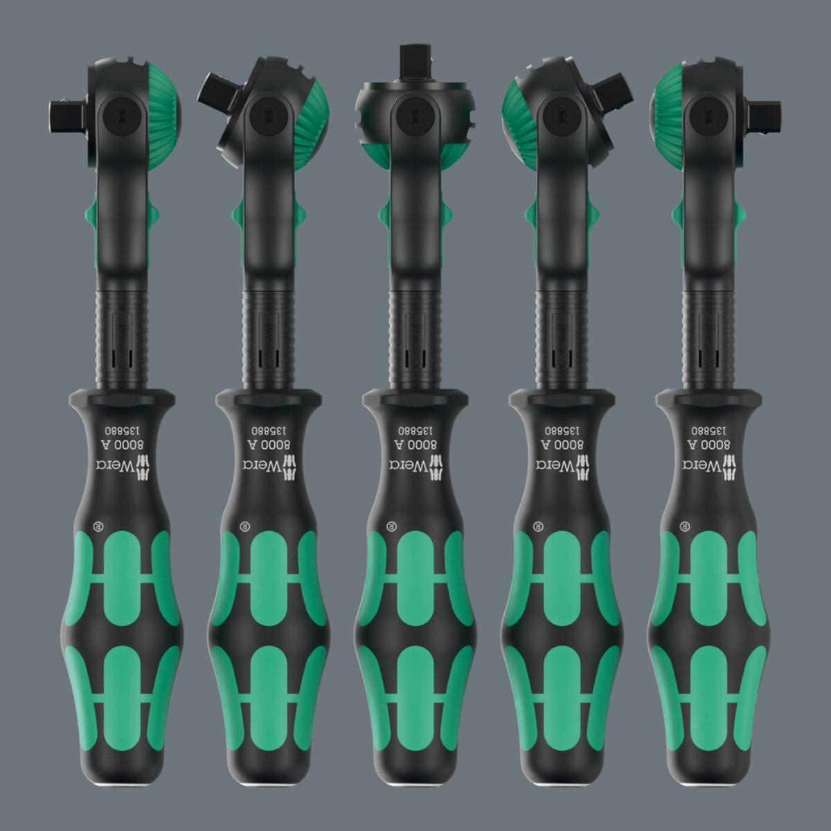 Wera 8000 A Black Edition Zyklop Speed-Knarre mit 1/4 zoll-Antrieb, 1/4 zoll x 152 mm