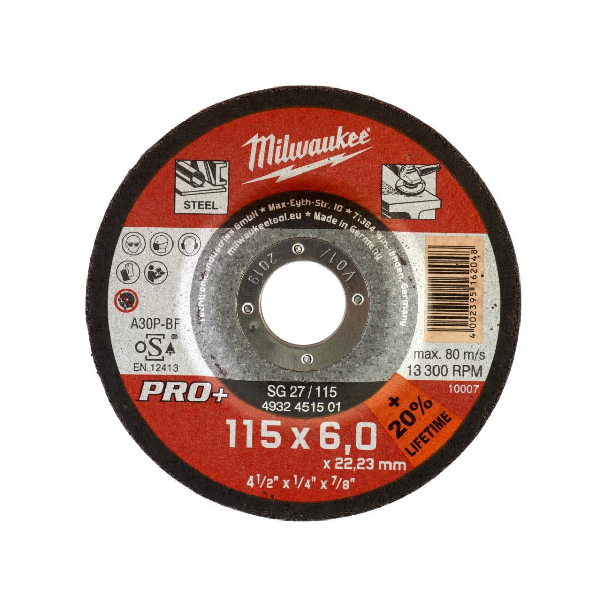 Milwaukee - Schruppscheibe 115x6 mm PRO+ - 4932451501