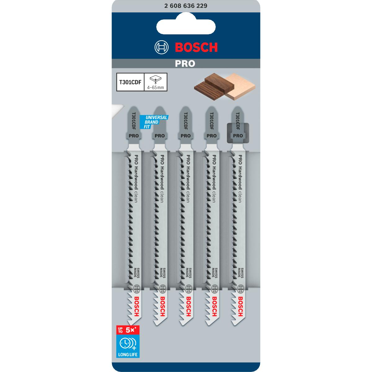 Bosch PRO Stichsägeblatt T 301 CDF Clean for Hard Wood