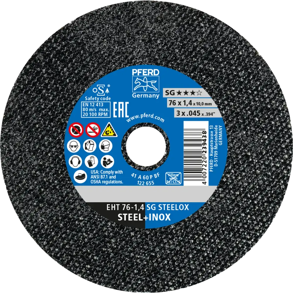 PFERD TOOLS Klein-Trennscheibe EHT gerade Leistungslinie SG STEELOX für Stahl/Edelstahl