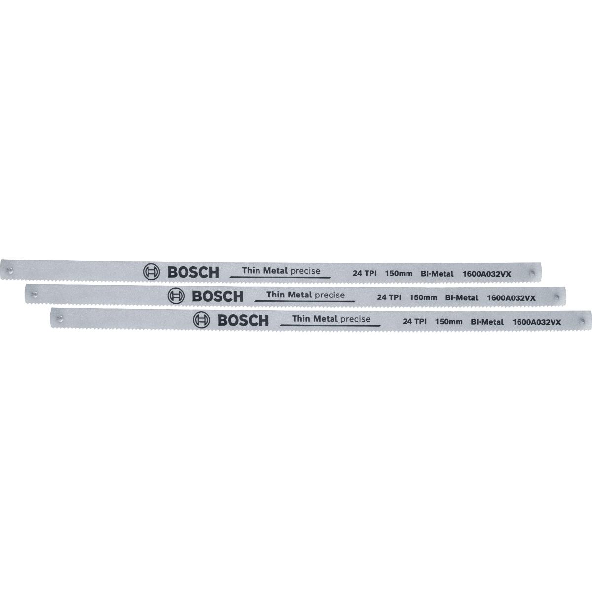Bosch Bügelsäge 150-mm-Blatt, 24 TPI, 3-Stück