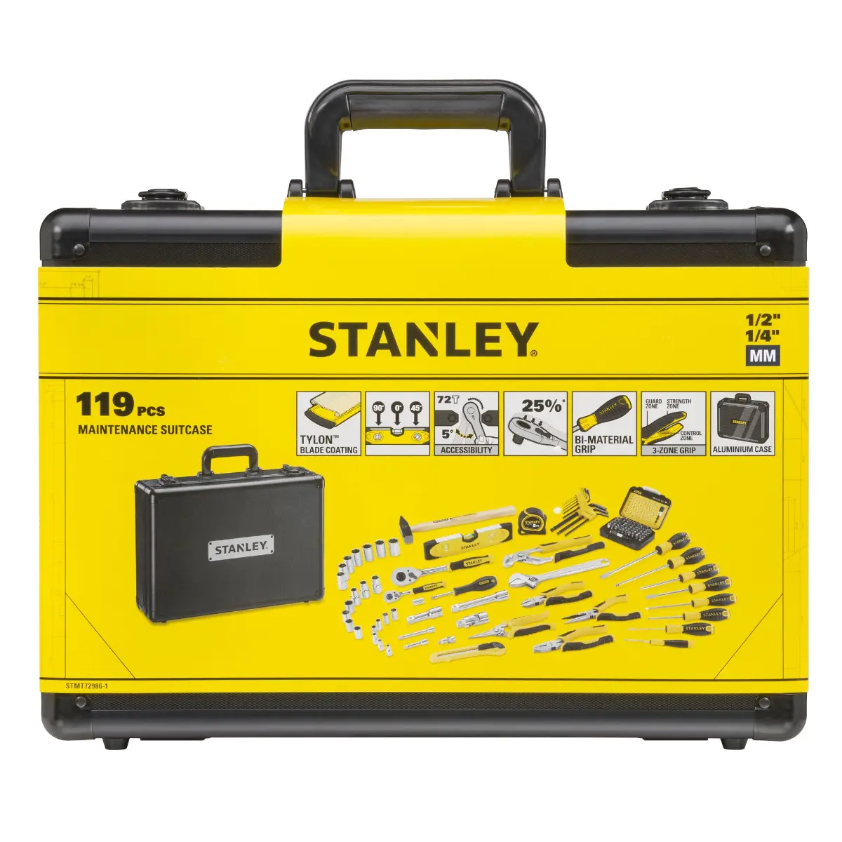 STANLEY Universal-Werkzeugsortiment im Aluminiumkoffer, 119-teilig