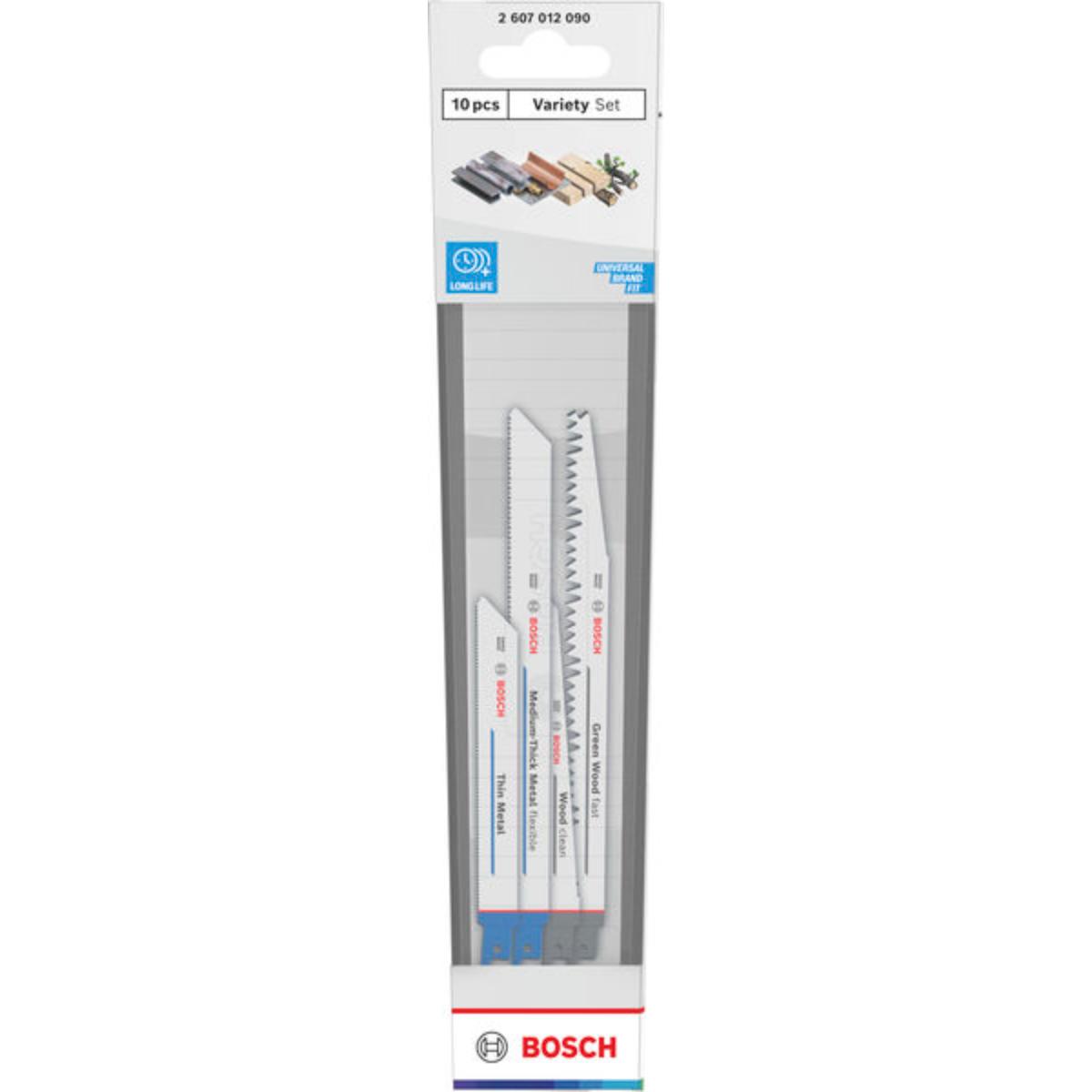 Bosch Gemischtes Säbelsägeblatt, 2x S922EF, 3x S1122BF, 2x S644D, 3x S1531L, 10-teilges Set