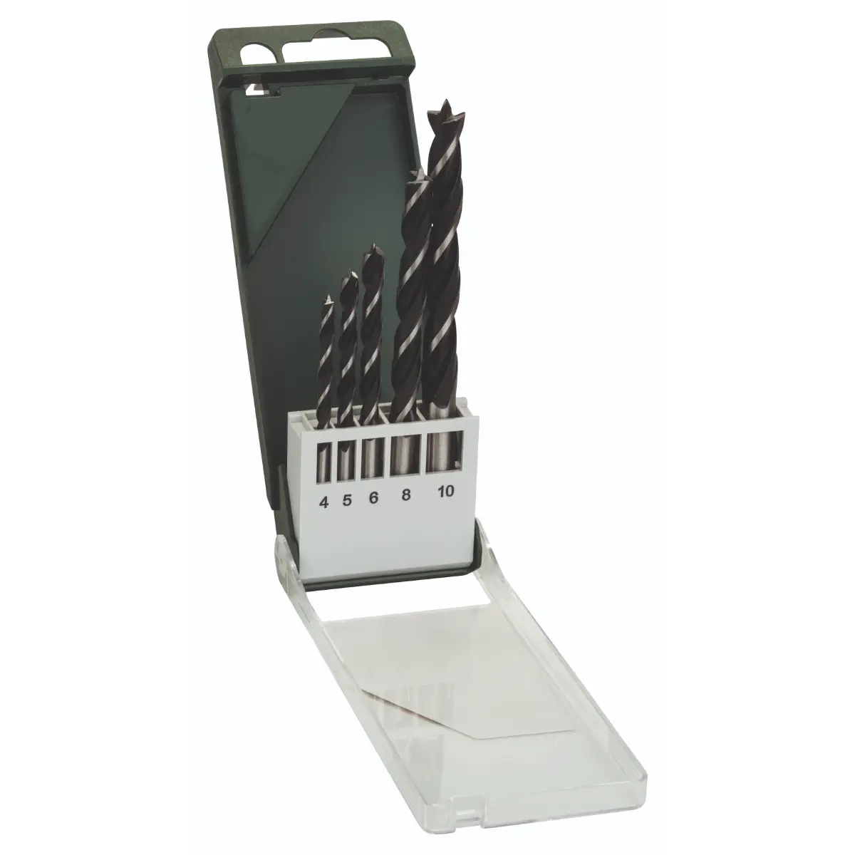 Bosch Holzspiralbohrer-Set 4,0, 5,0, 6,0, 8,0, 10,0 mm, 5-tlg.