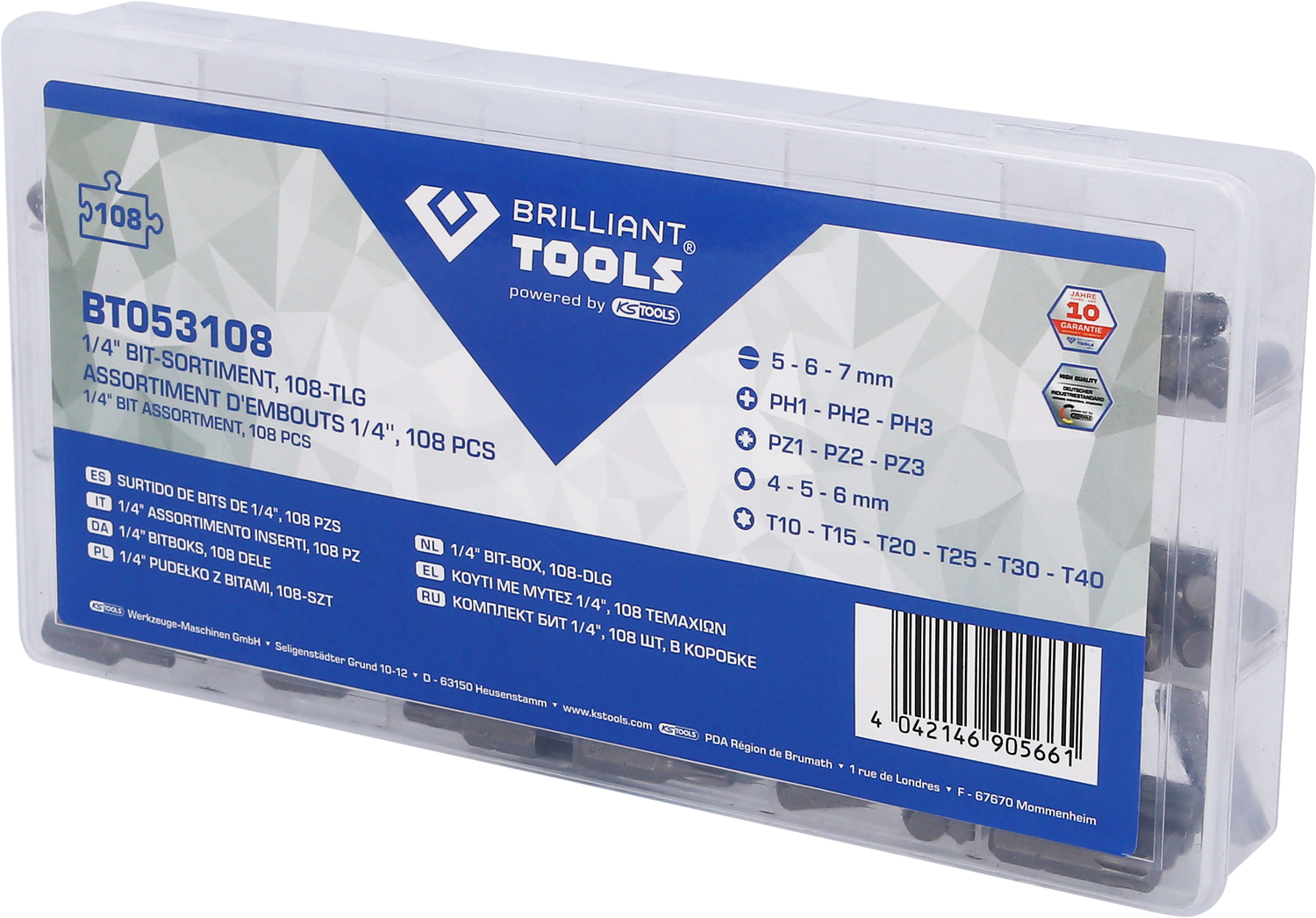 Brilliant Tools Bit-Sortiment, 108-teiliges Set