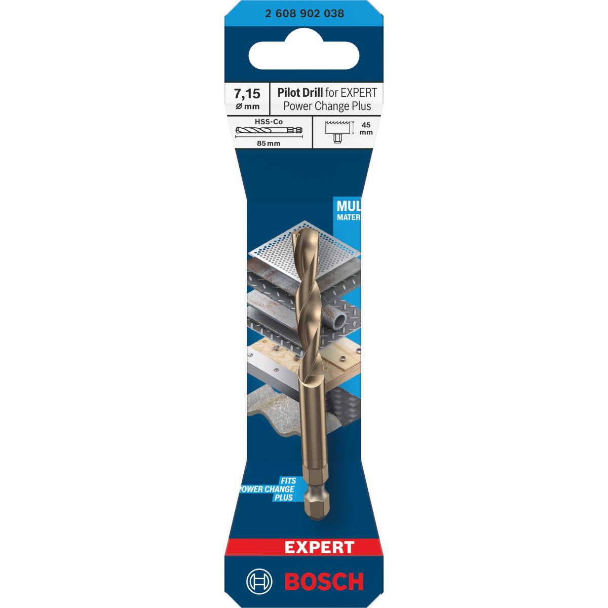 Bosch Zentrierbohrer für EXPERT Power Change Plus, HSS-Co, Ø7.15 x 44 x 85 mm