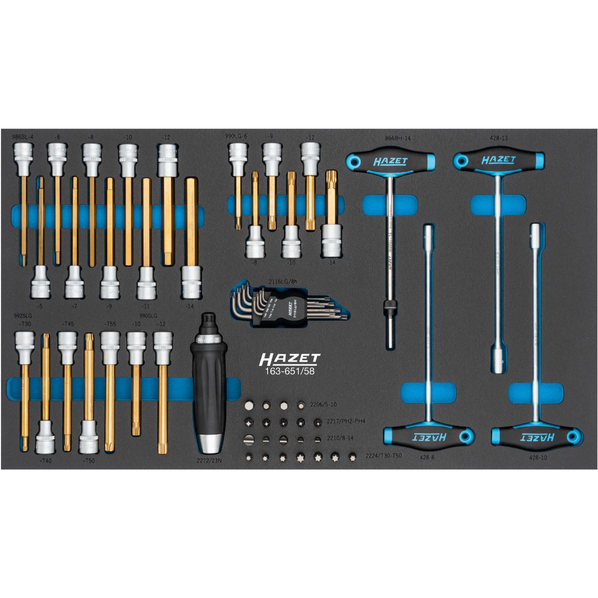 163-651/58HZ HAZET Werkzeug-Sortiment 58-teiliges Set