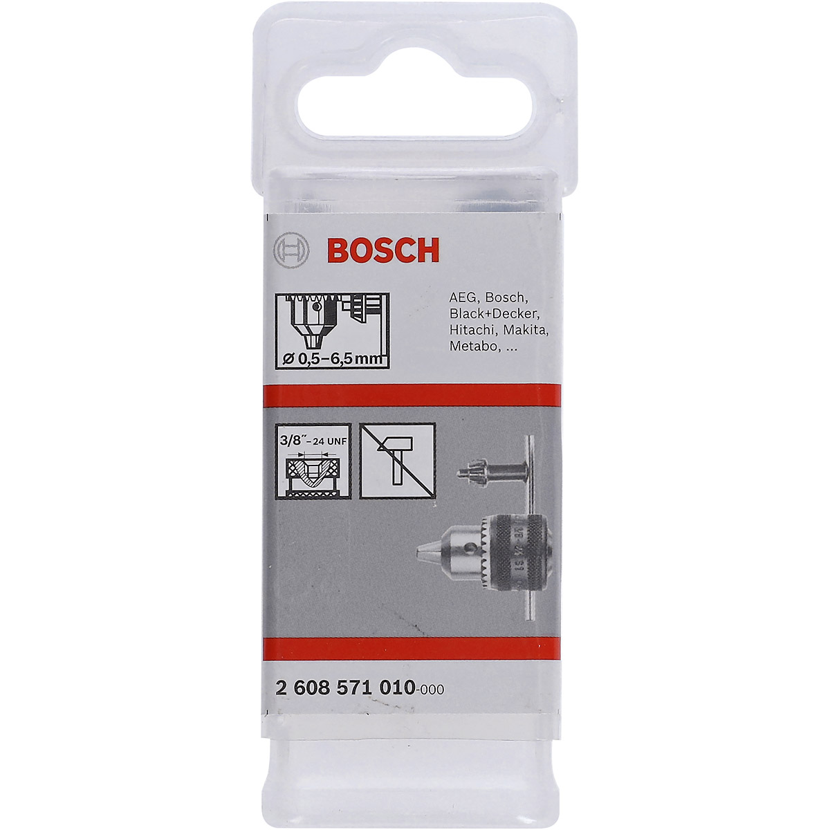 Bosch Zahnkranzbohrfutter bis 10 mm, 0,5 - 6,5 mm, 3/8 Zoll - 24