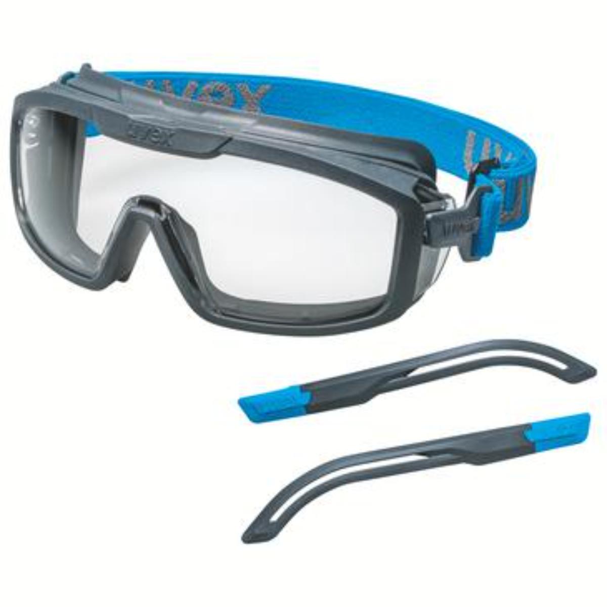 uvex i-guard+ kit Vollsichtbrille innen beschlagfrei, außen extrem kratzfest & chemikalienbeständig anthrazit/blau