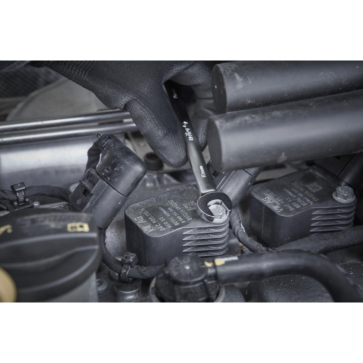 Wiha Ringratschen-Gabelschlüssel Set 12-teilges Set umschaltbar in Halter