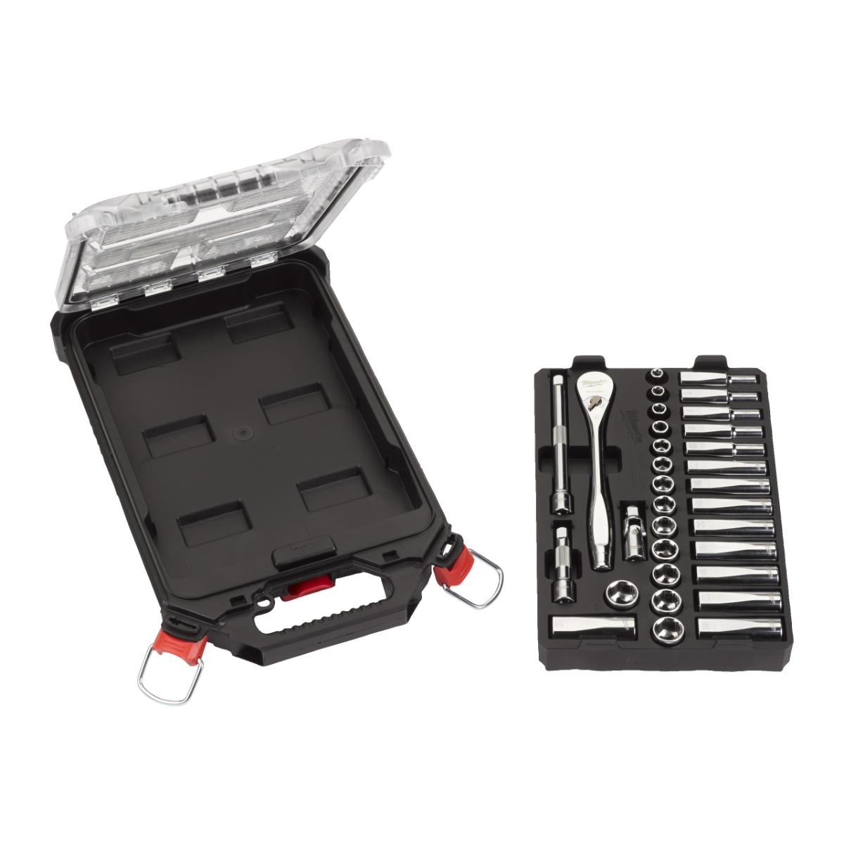 Milwaukee - 3/8\ RATSCHEN-STECKSCHL.SATZ PACK 32 PC" - 4932478813