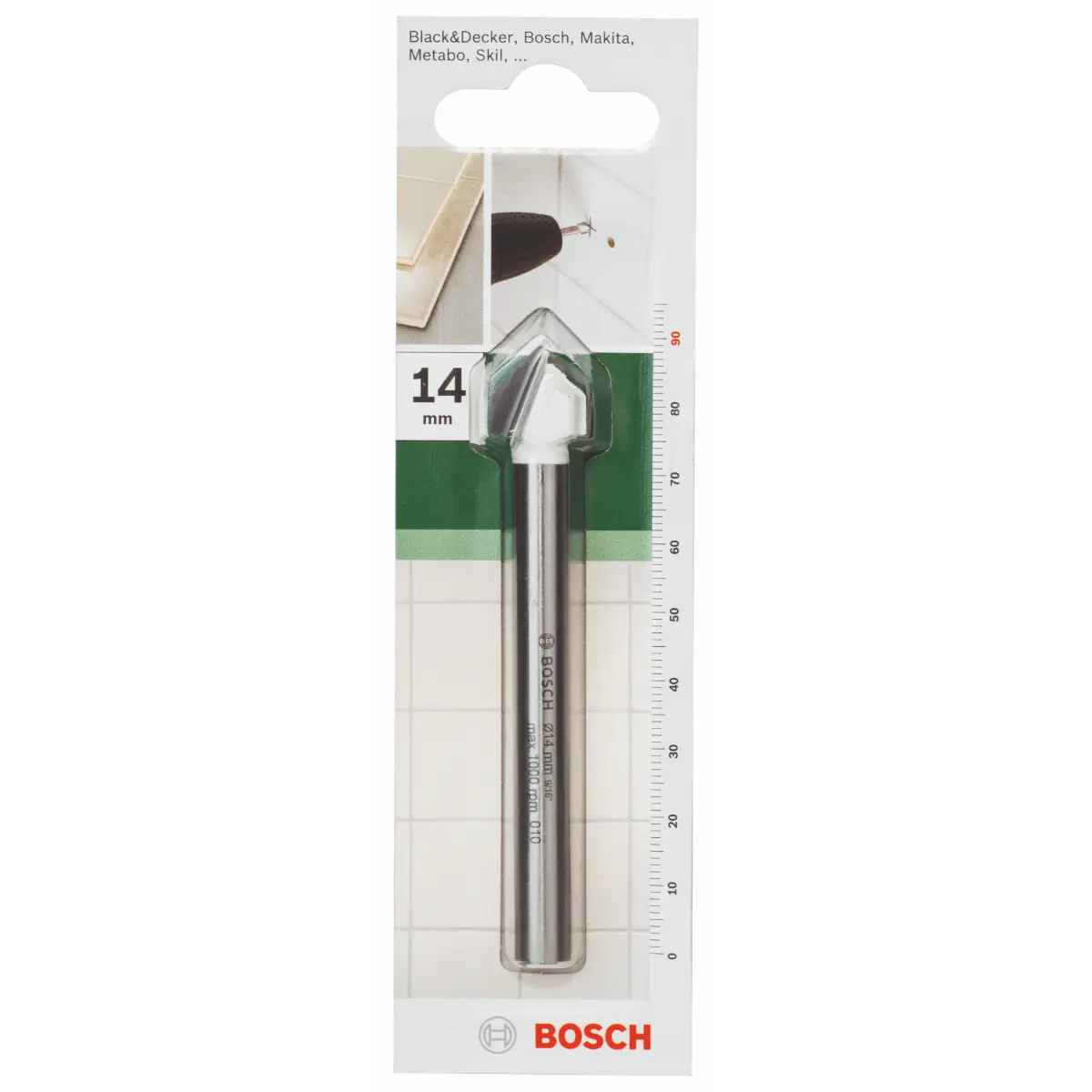 Bosch Fliesenbohrer D= 14,0 mm, L= 90 mm