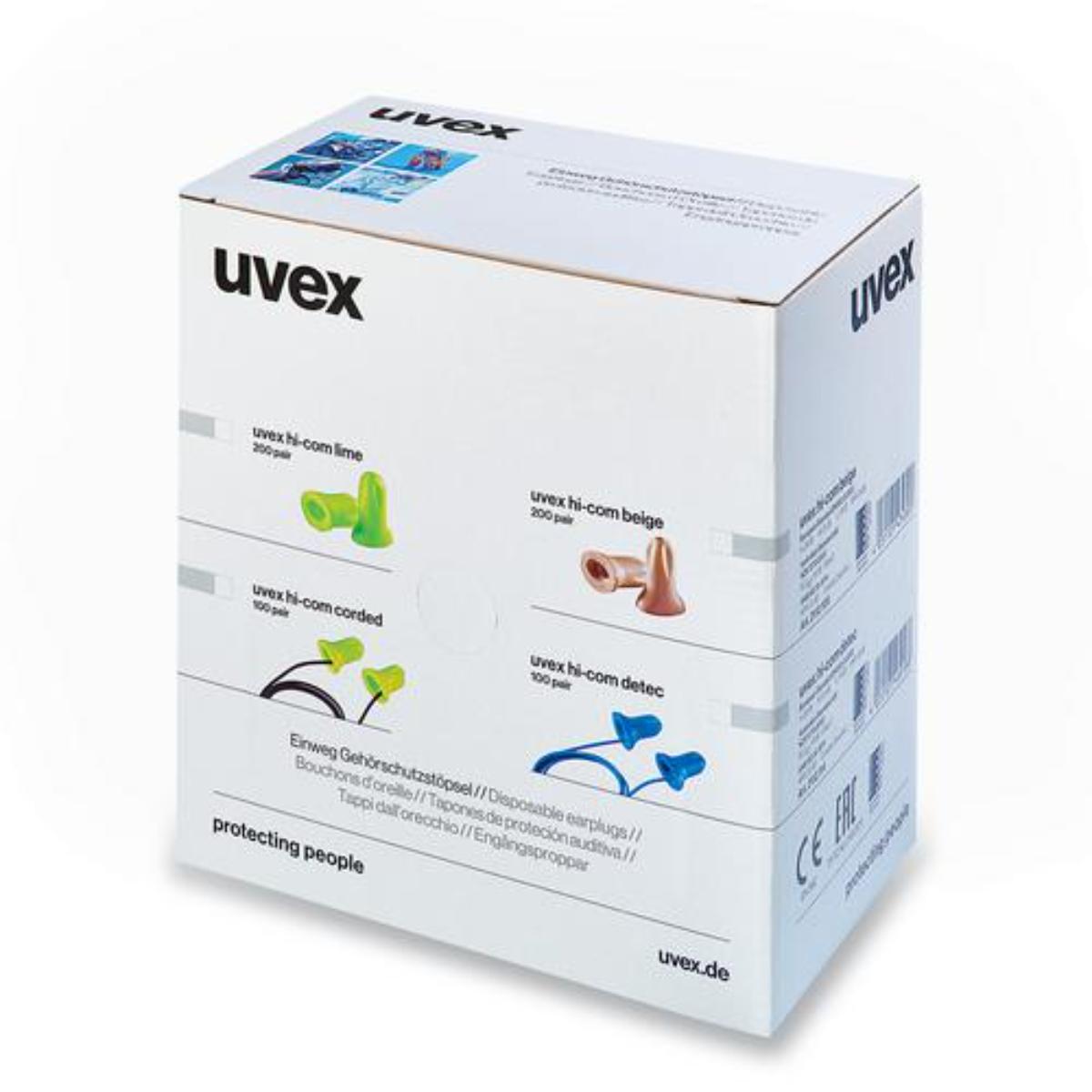 uvex hi-com Gehörschutzstöpsel SNR 24 dB Größe M - Inhalt: 200 Paar paarweise im Beutel