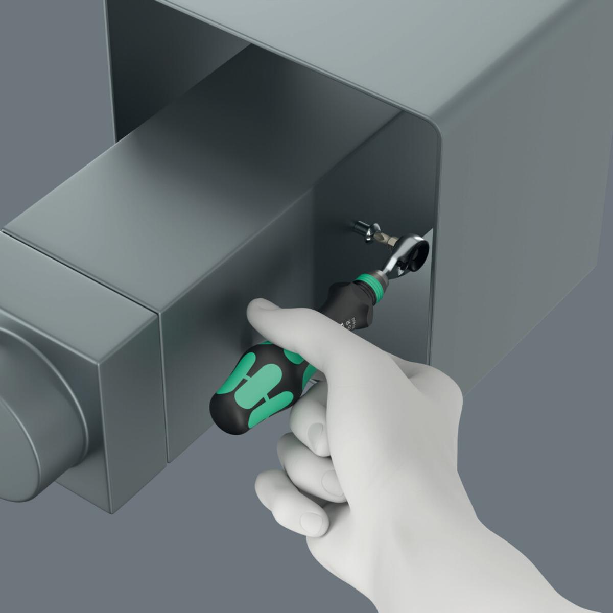 Wera 8011 Zyklop Mini 4 Bit-Ratsche, 1/4 zoll, 1/4 zoll x 50 mm