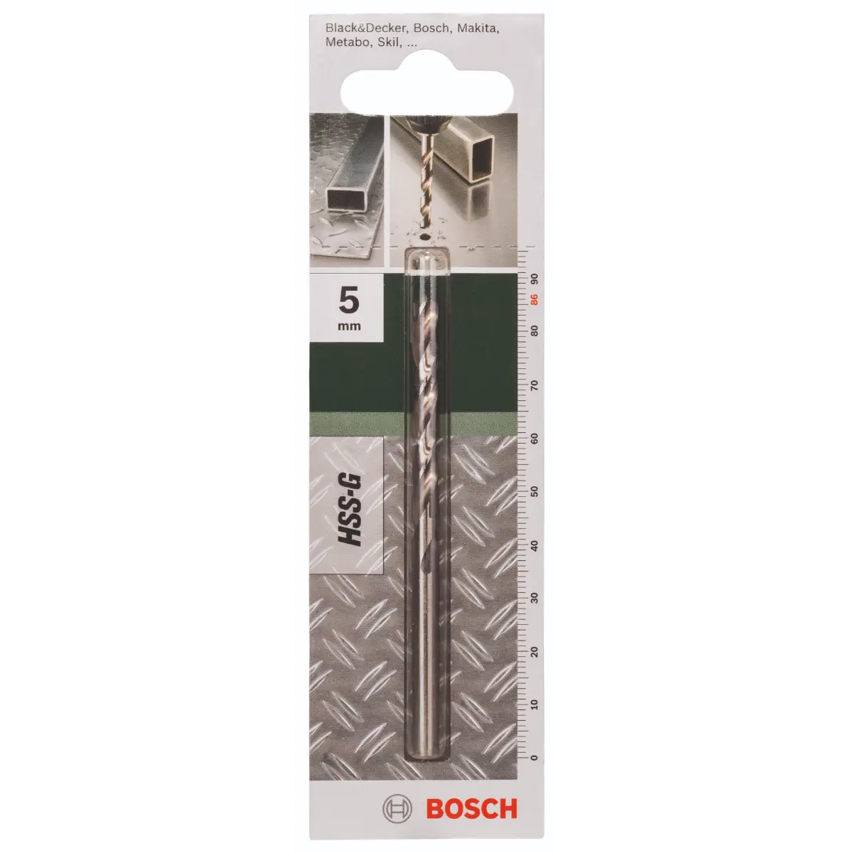 Bosch Metallbohrer HSS-G, DIN 338 D= 5,0 mm, L= 86 mm