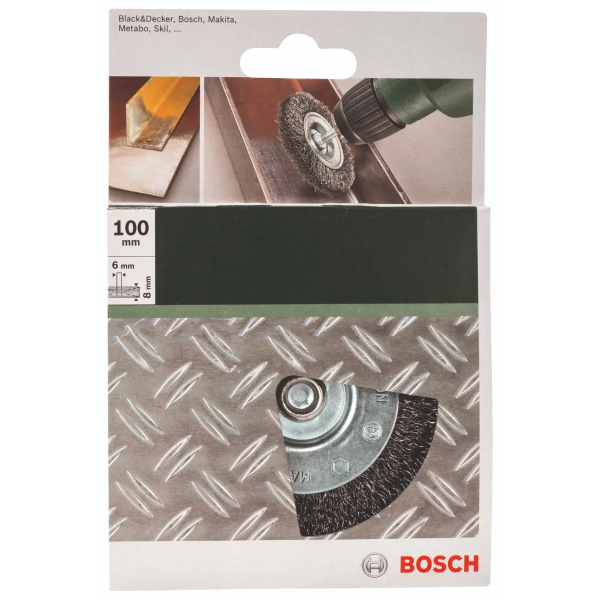 Bosch Scheibenbürsten für Bohrmaschinen - Gewellter Draht, 100 mm