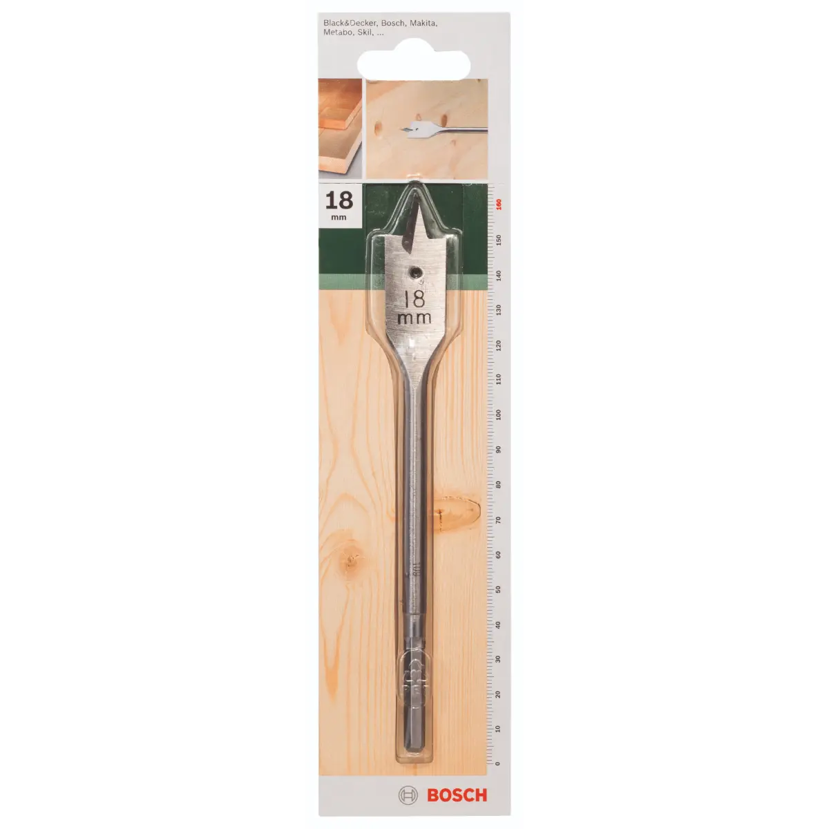 Bosch Flachfräsbohrer, Sechskant D= 18,0 mm, L= 160 mm