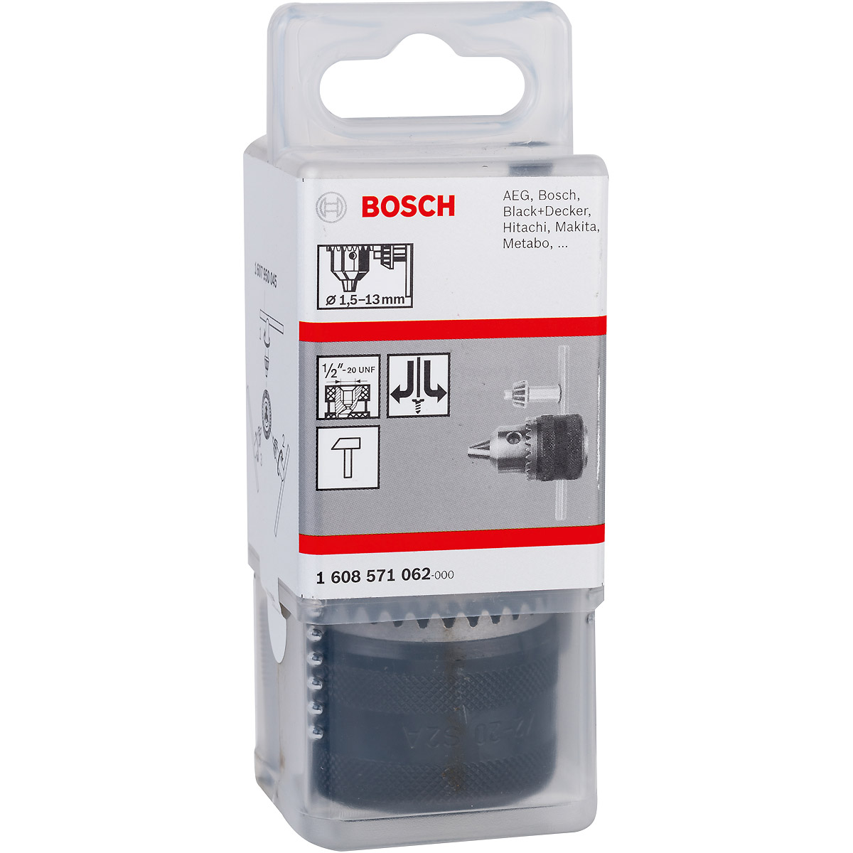 Bosch Zahnkranzbohrfutter bis 13 mm, 1,5 - 13 mm, für Rechts-/Linkslauf