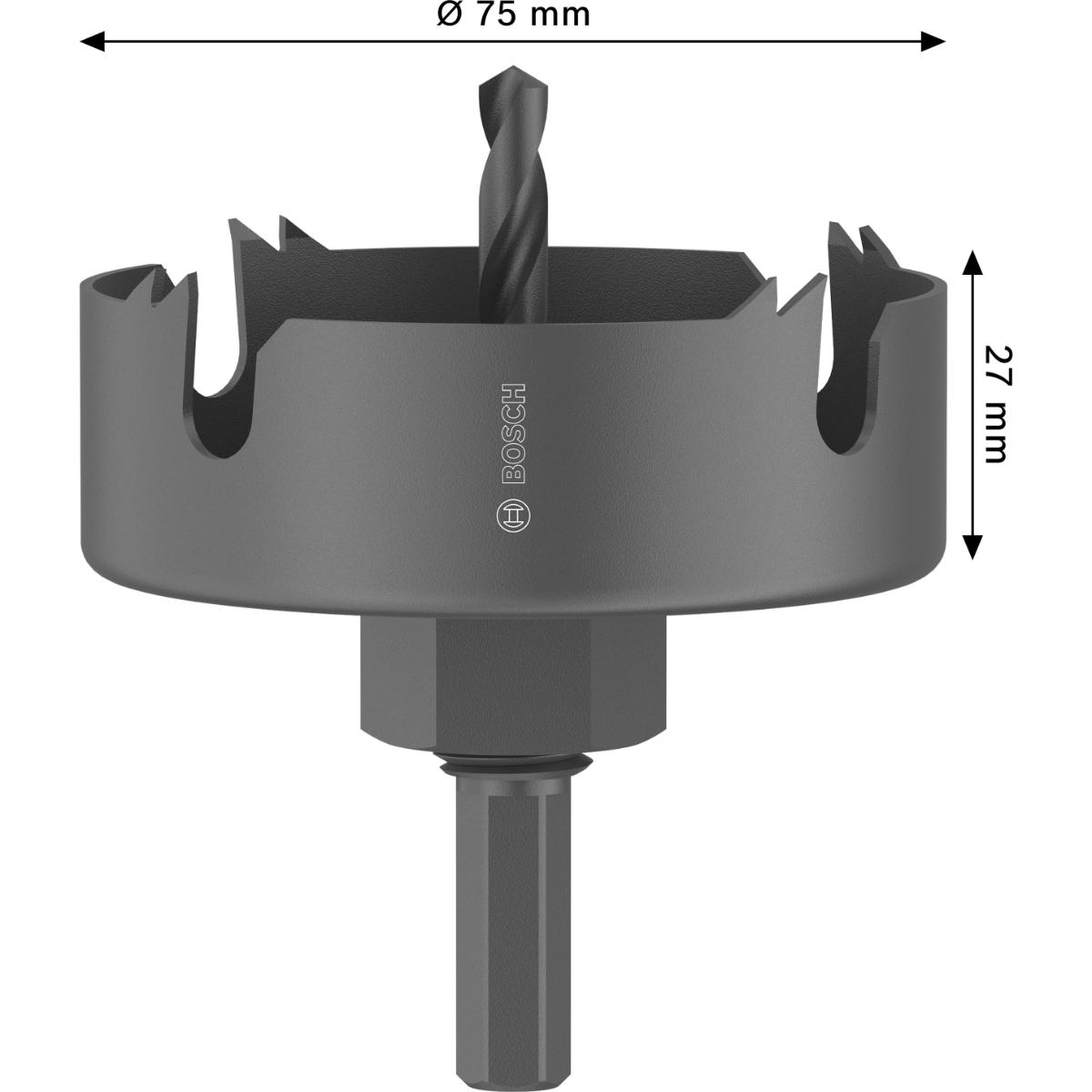 Bosch Wood and Drywall Lochsäge mit Aufsteckhalter, 75 x 27 mm