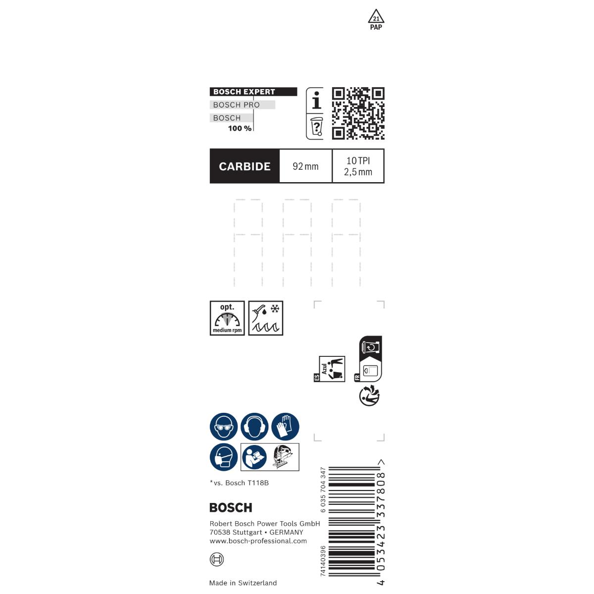 Bosch EXPERT Tough Metal thick T155HHM Stichsägeblatt, 3 Stück