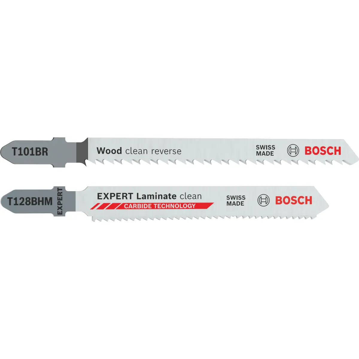 Bosch T101BR und EXPERT Laminate clean T128BHM Stichsägeblätter-Set, 26-tlg.