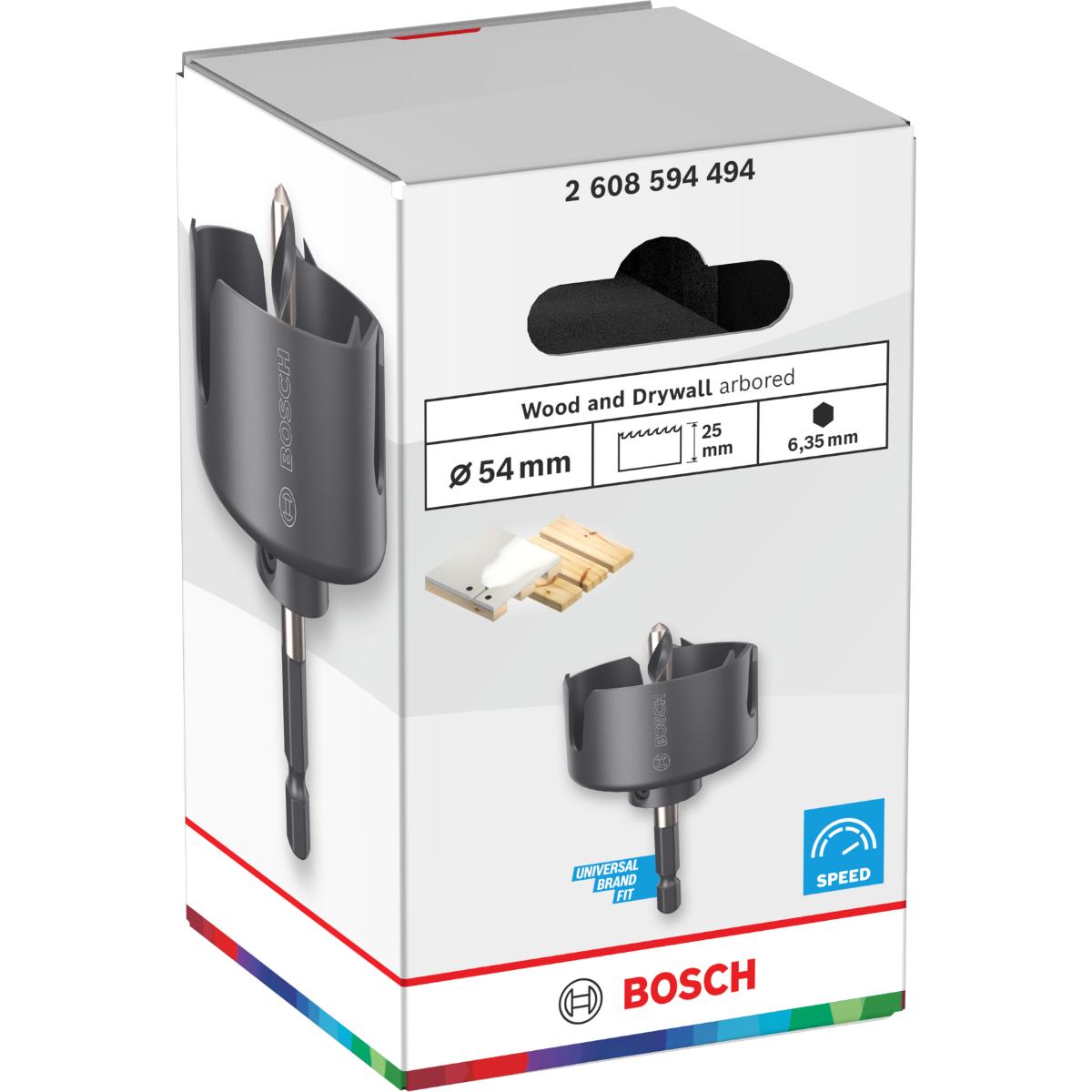Bosch Wood and Drywall Lochsäge mit Aufsteckhalter, 54 x 27 mm