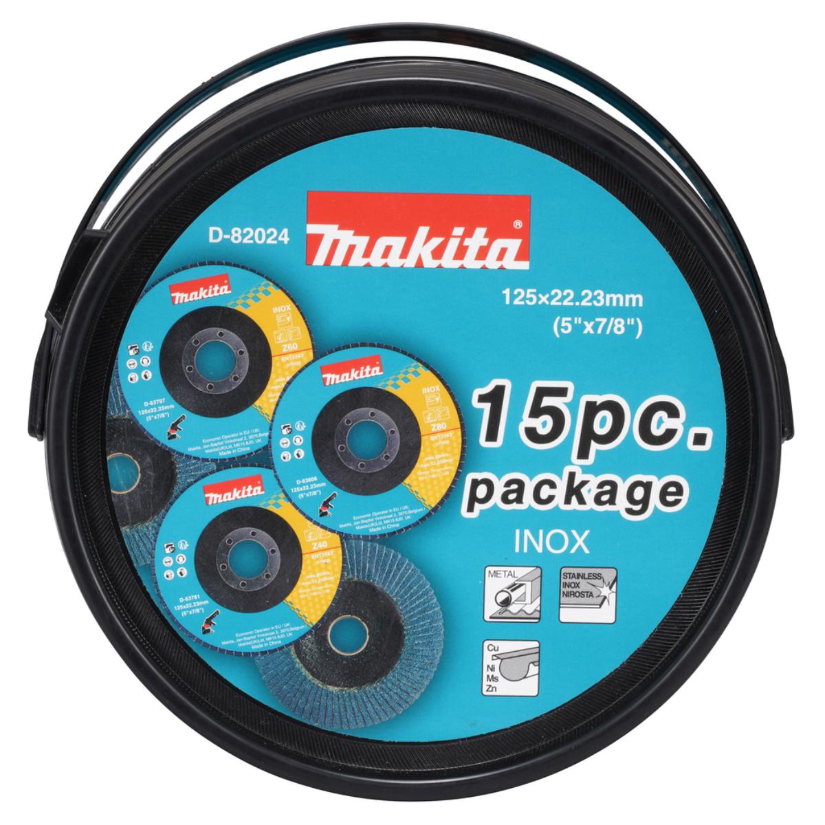 Makita Fächerschleifscheiben 125 mm Z40-Z80 15-teiliges Set