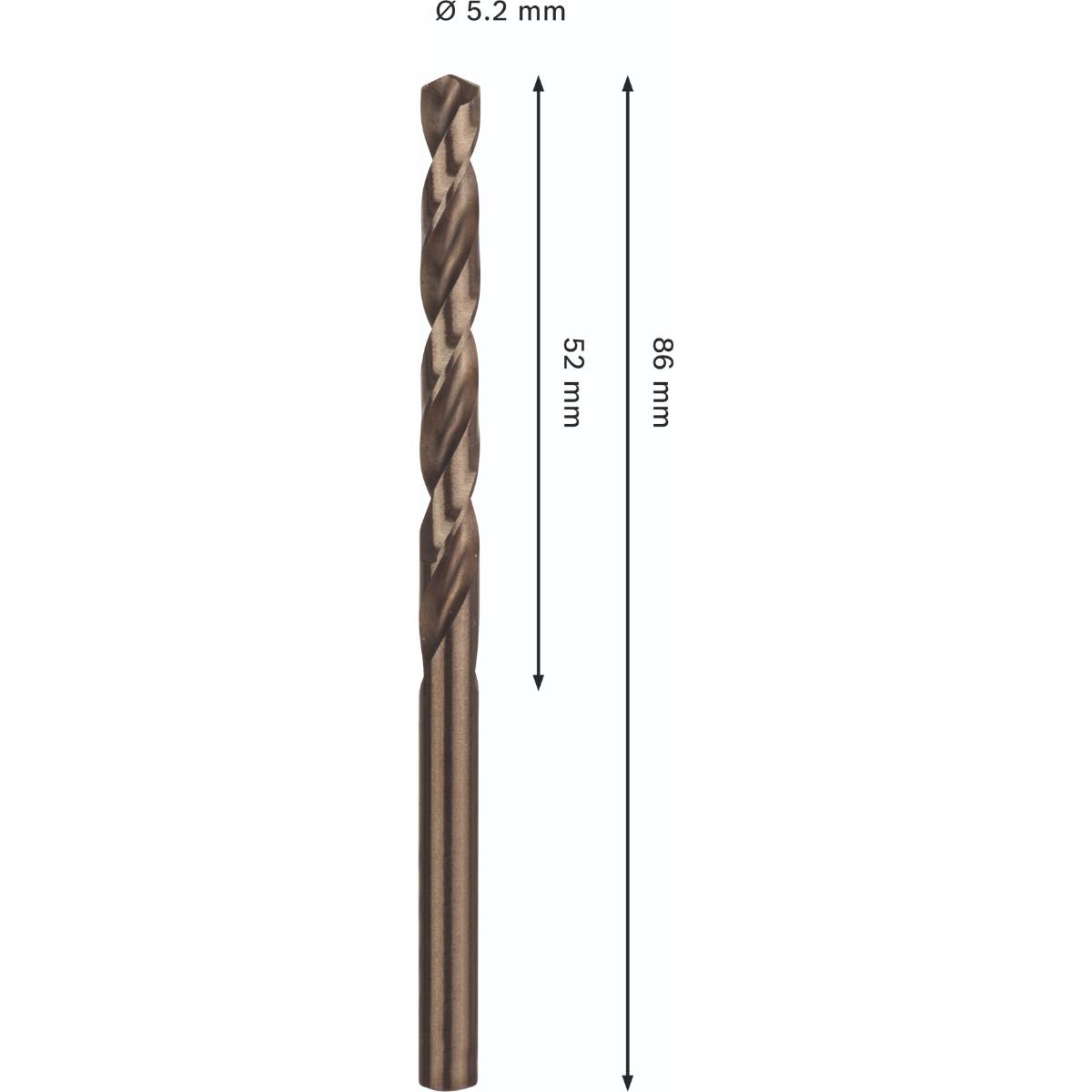 Bosch PRO Stainless Steel HSS-Co Spiralbohrer, 5,2 x 52 x 86 mm