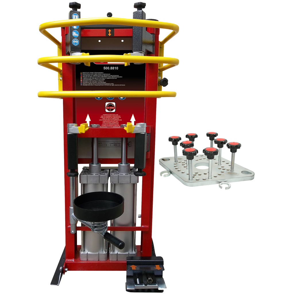 KS Tools Druckluft-Stand-Federspanner mit Doppel-Zylinder inkl. Adapterplatte