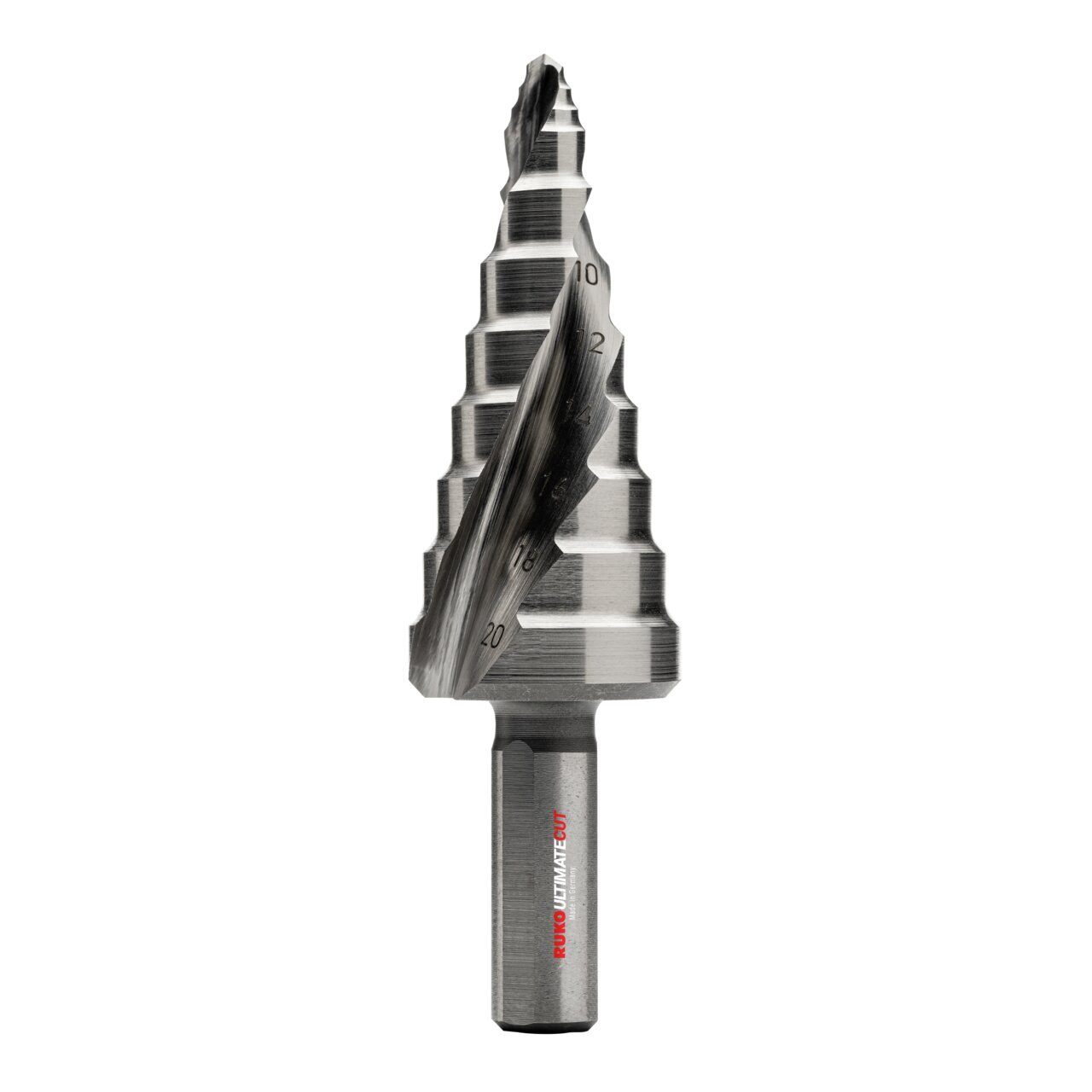 RUKO ULTIMATECUT Stufenbohrer mit FLOWSTEP® Spitze, HSS-Co 5, 3-Flächenschaft