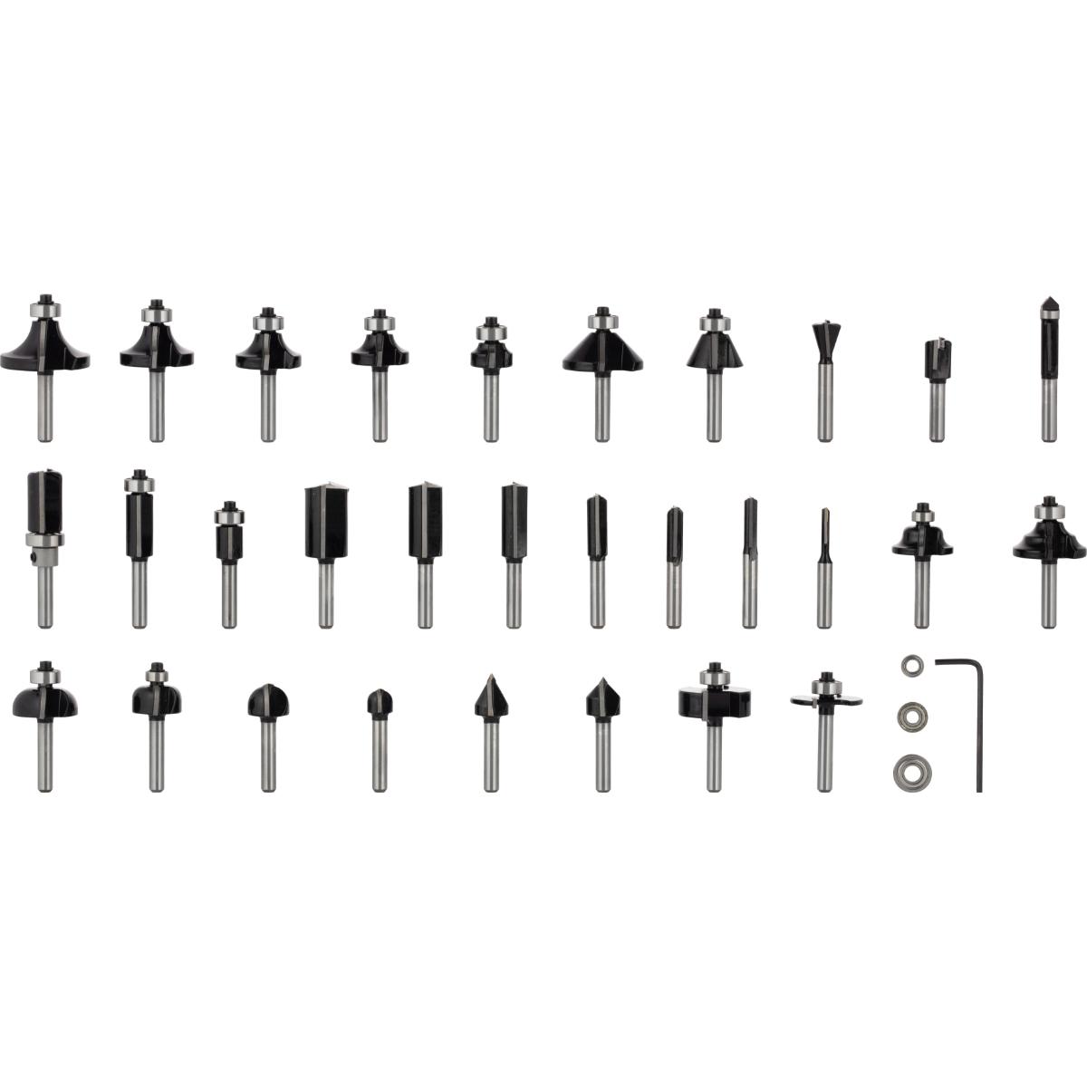 Bosch PRO Fräser Set, 1/4 Schaft, 30-teiliges Set