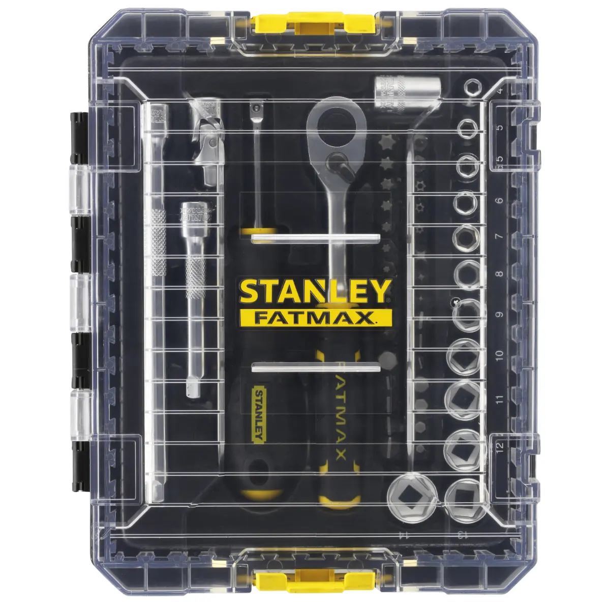 STANLEY FATMAX STAK 1/4 Zoll Steckschlüssel-Set 48-teilig im mittelgroßen STAK Koffer