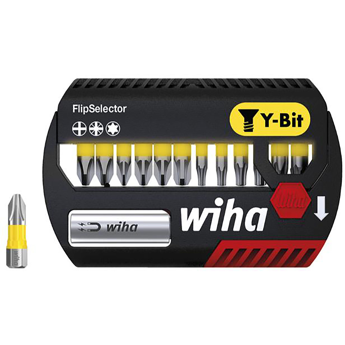 Wiha Bit Set FlipSelector Y-Bit 25 mm Phillips, Pozidriv, TORX 13-teilges Set 1/4 zoll C6,3 - 6 Stück
