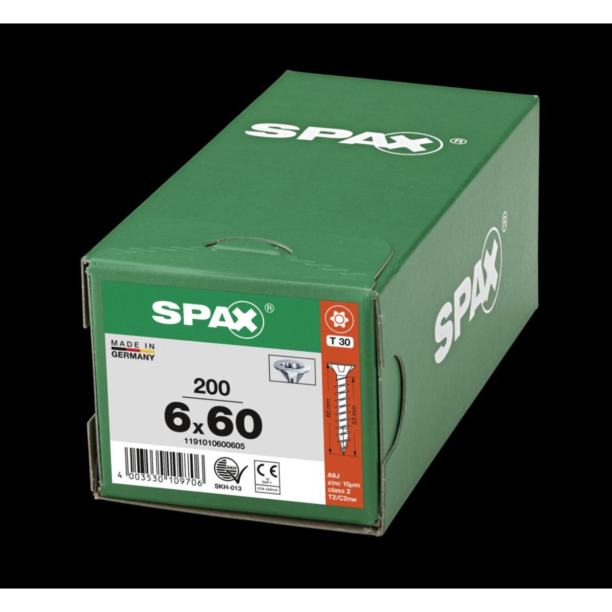 SPAX Senkmultikopf T-Star Plus T30 Vollgewinde WIROX, 200 Stück