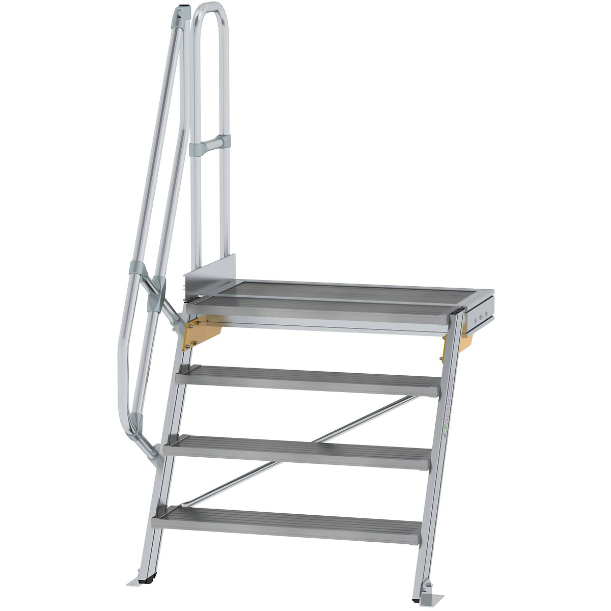 Munk Treppe mit Plattform 60° Stufenbreite 1000 mm