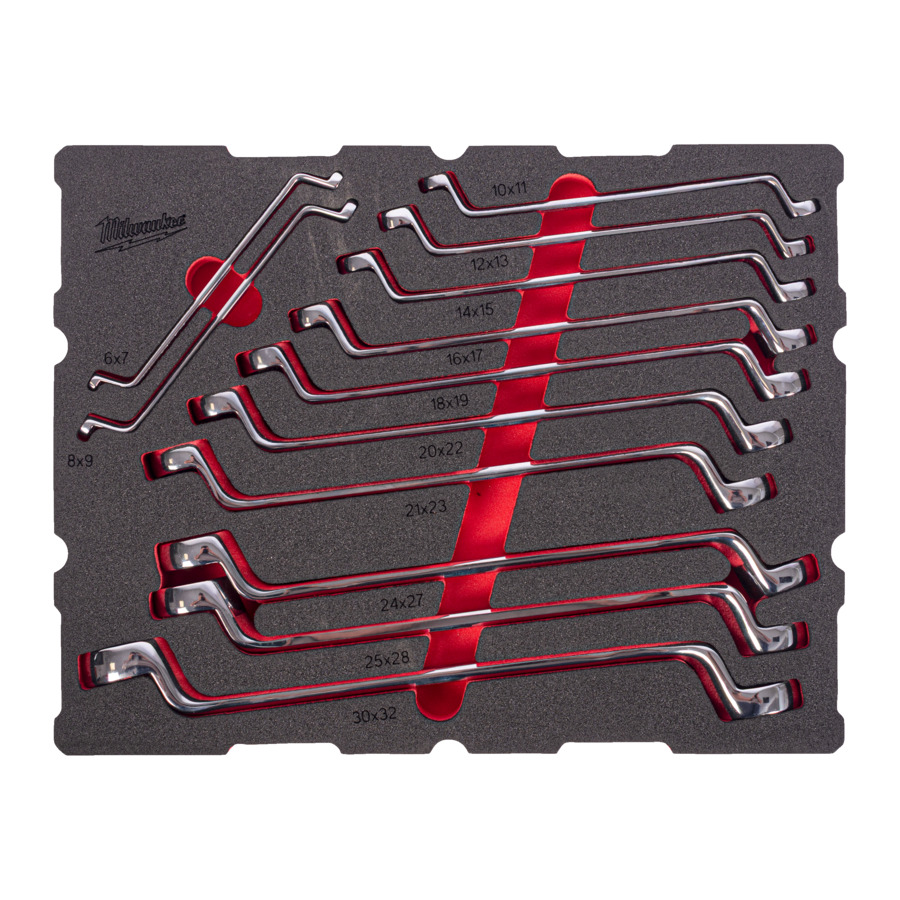 Milwaukee MAX BITE Ringmaulschlüssel Set 62-teiliges Set im PACKOUT Koffer mit Schubladen