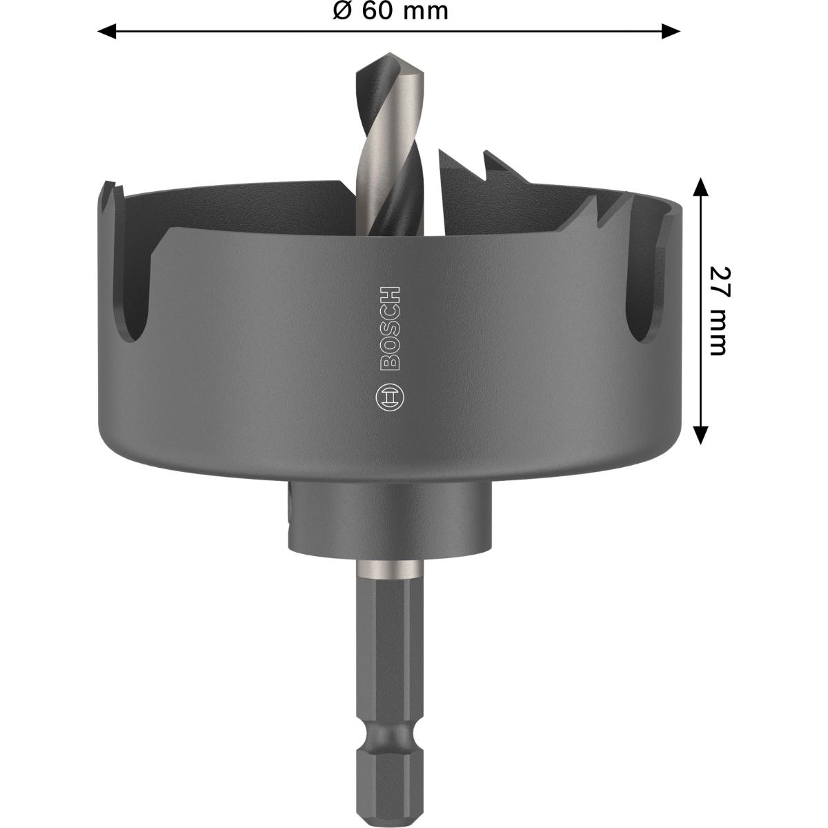 Bosch Wood and Drywall Lochsäge mit Aufsteckhalter, 60 x 27 mm