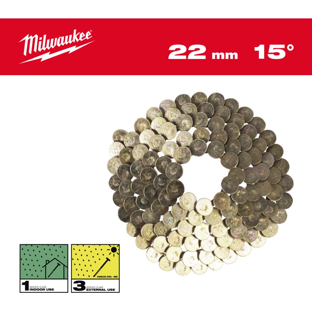 Milwaukee Coilnägel für M18FRCN45 Glattschaft verzinkt 15°