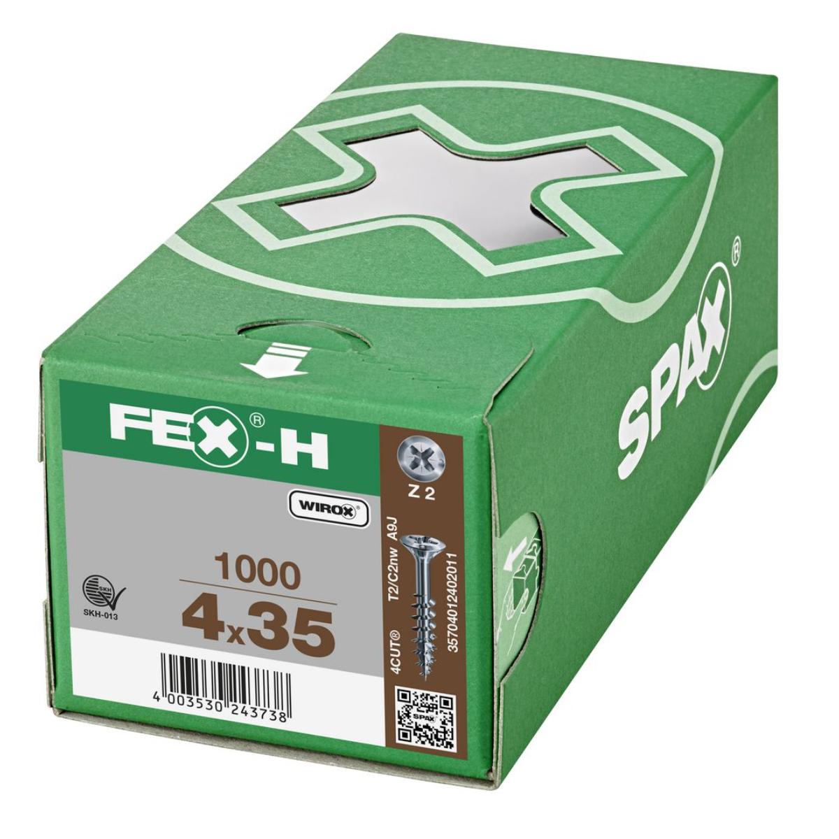 SPAX FEX-H BR Kreuzschlitz Z2 Teilgewinde WIROX, 1000 Stück