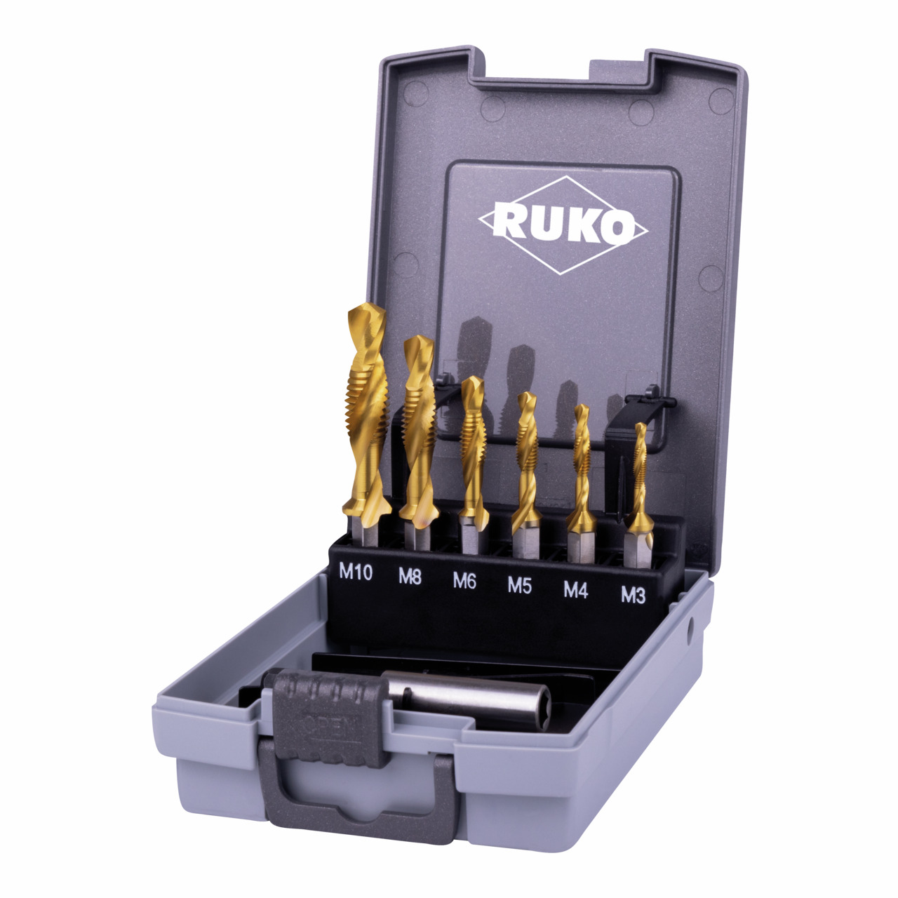 RUKO Kombi-Maschinengewindebohrer-Satz „kurz“ HSS TiN - 7-tlg.