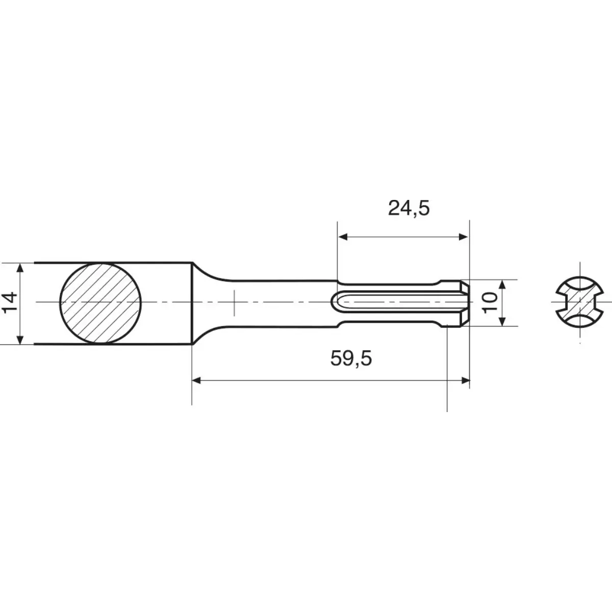 Rennsteig Flachmeißel für Elektrohämmer SDS plus, 20 x 250 mm
